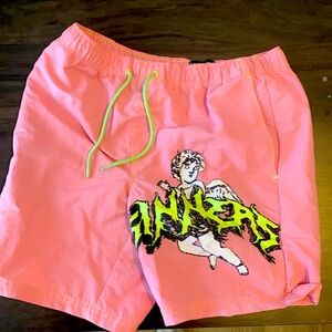Pink mens swim trunks